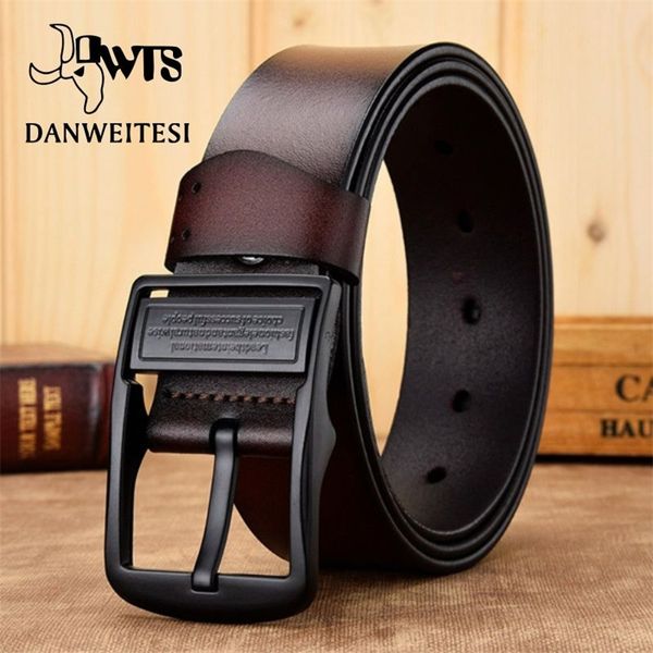 

belts dwts men male leather men genuine strap luxury pin buckle fancy vintage jeans 220913, Black;brown