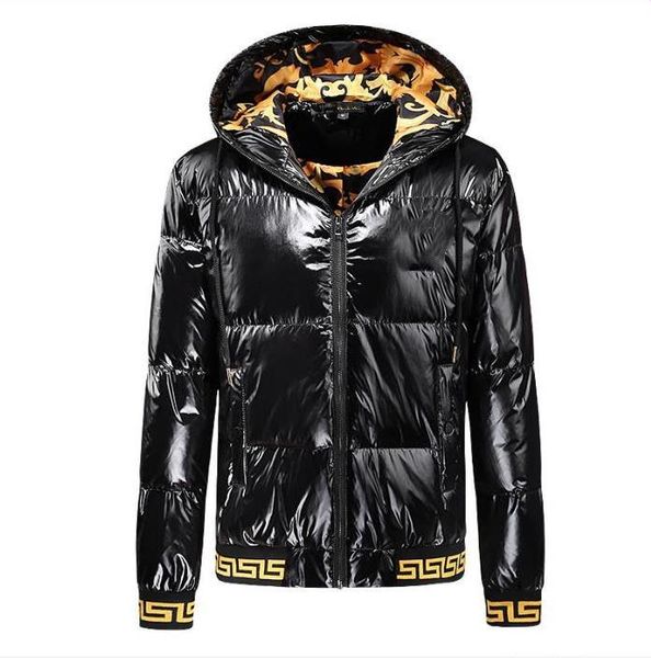 

tide brand fashion men's down jacket long-sleeved thickening autumn and winter cold-proof ski hooded winter clothes, Black