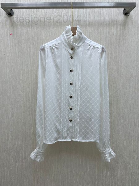 

women's t-shirt designer shenzhen nanyou 2021 early autumn new product "small fragrance" pleated lace heavy jacquard elegant, White