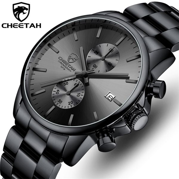 

wristwatches cheetah men watch luxury brand business black quartz watches mens waterproof chronograph sport wristwatch date male clock 22091, Slivery;brown