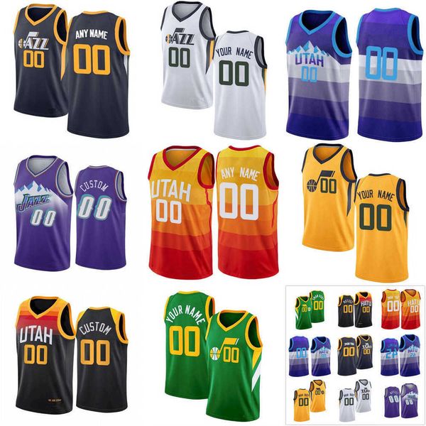 

75th custom jersey utah''jazz''men women youth 3 trent forrest 8 rudy gay 33 elijah hughes 81 miye oni basketball jersey, Black;red