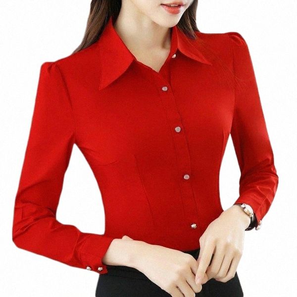 

women's blouses & shirts women's blouses & shirts red shirt long-sleeved spring style han fan slim slimming professional wear jack, White
