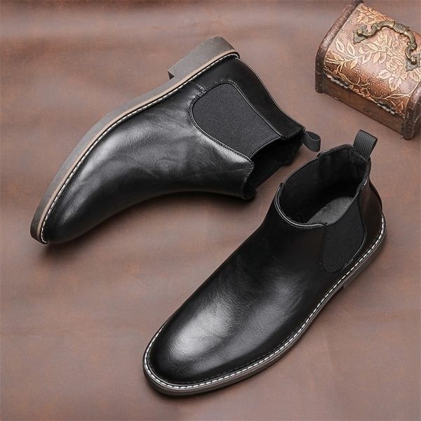 

boots 4046 men leather chelsea drop comfortable casual handmade shoes for men #kd5232 220913, Black