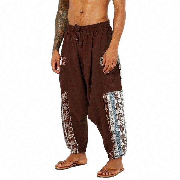 

men's pants men's pants trousers in printed men's size style leisure sports ethnic stretch large pantsmen's w3by#, Black