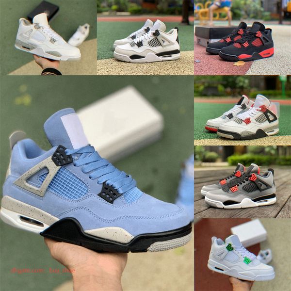 

designers 4 4s basketball shoes jumpman university blue mens military lightning cat cream sail white oreo bred infrared cool grey noir court