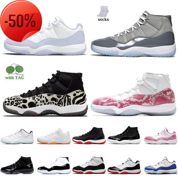 

basketball shoes 2022 mens women jumpman 11 11s athletic sport pure violet cool grey animal instinct high pink snakeskin bred 25th, Black