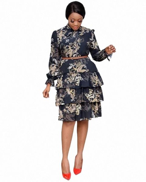

casual dresses casual dresses hhdmv 2022 autumn retro plus size chiffon sweet office daily full sleeve women waist ball gown midi dress v6kt, Black;gray