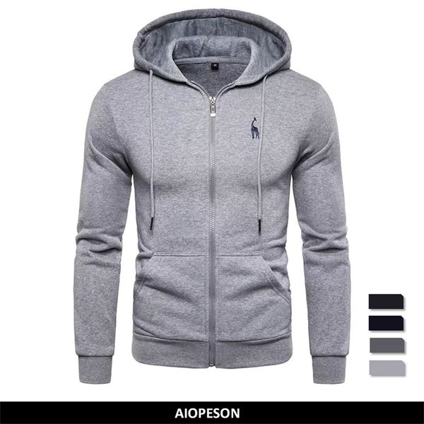 

men's hoodies sweatshirts autumn winter cotton hoodied s solid hoody fleece thick sportswear zipper 220913, Black