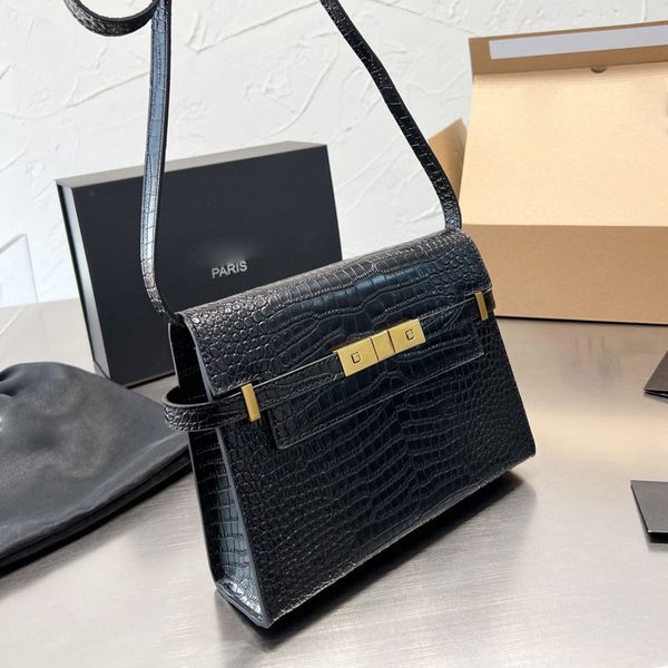 

crocodile pattern shoulder bag women cross body purses hand bag simple style adjustable leather shoulders strap without outer bags interior