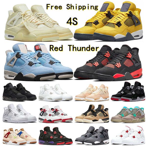 

4s basketball shoes 4 red thunder sail shimmer lightning black cat white fire red cool grey pure money trainers sports sneakers