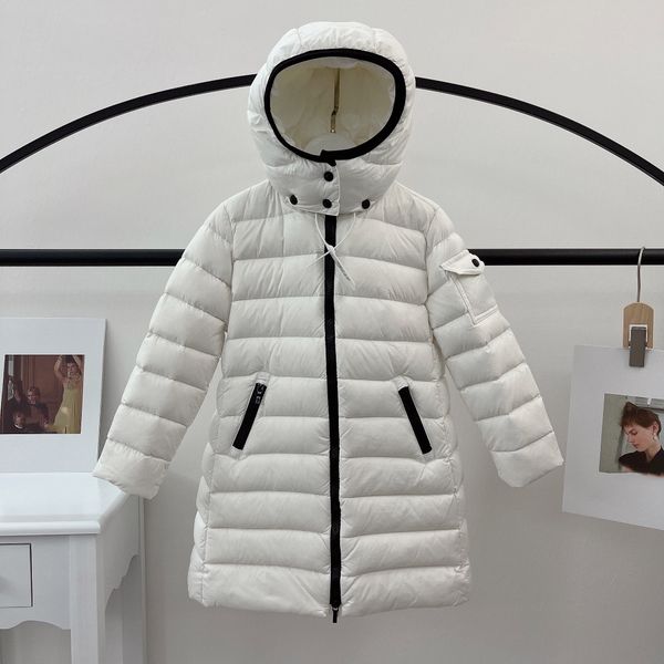 

kids coats baby designer coat hooded winter jacket long a-shaped zipper thick warm outwear clothing 2022 boys girls outerwear jackets, Blue;gray