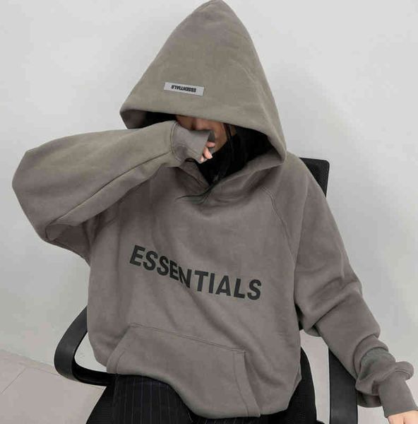 

trendy designer essentials hoodies letter chest thread multi high street tide hoodie men's, Black