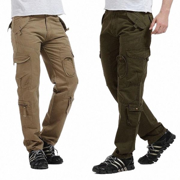

men's pants 2022 men cargo pants military tactical solid easy loose work long trousers overalls sweatpants men's c5wt#, Black