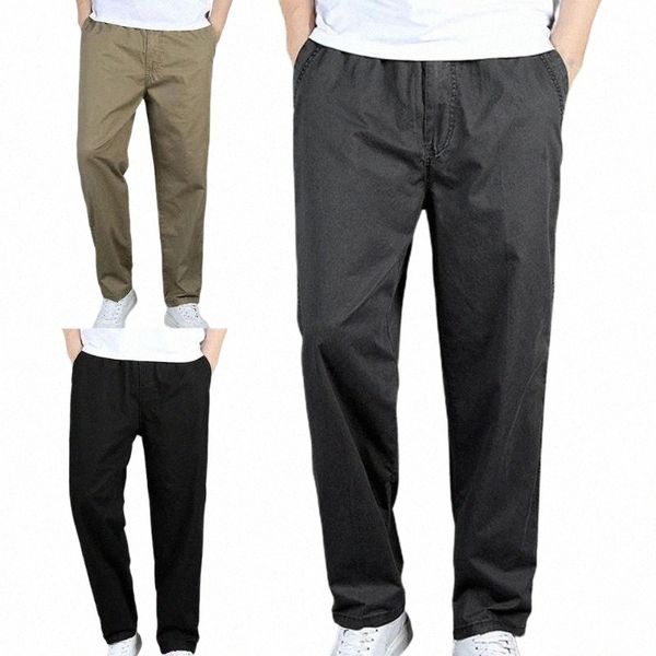 

men's pants men's pants high waist oversize suit men elastic straight business trousers male clothing 22jt#, Black