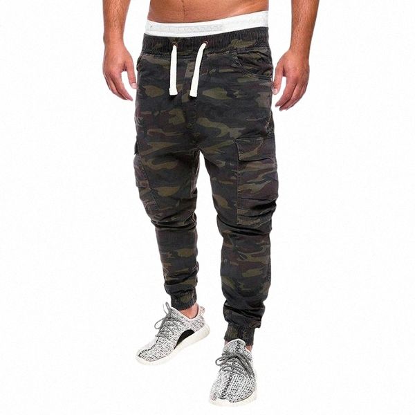 

men's pants men's sweatpants fashion loose casual handsome pocket pants tooling camouflage m-4xl streetwear pantalones hombre c5iq, Black