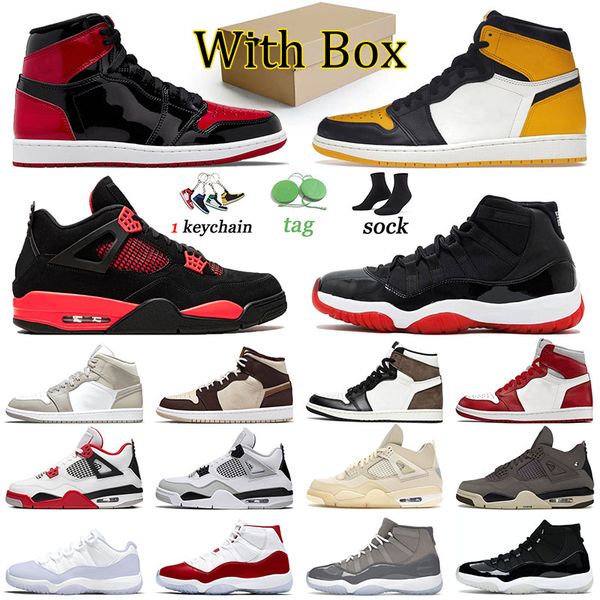 

original og 1 4 11 jumpman basketball shoes stealth women violet ore 4s military black college grey 1s sneakers yellow toe sports 11s cool g