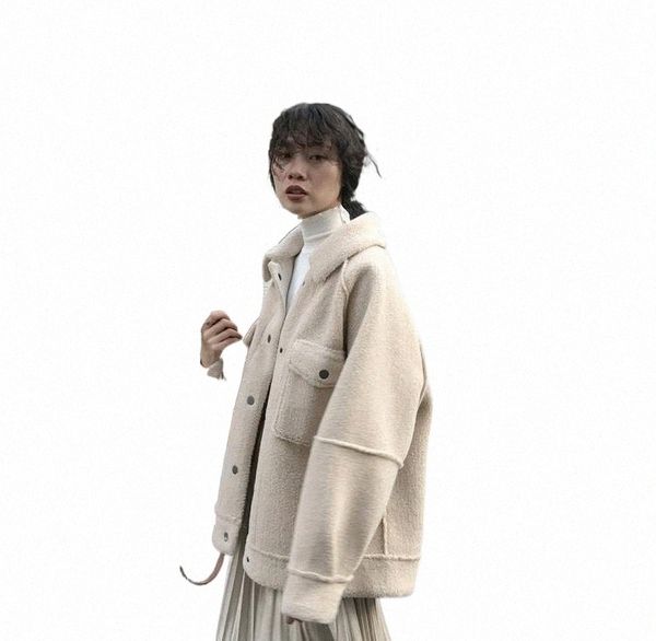 

women's jackets women's jackets 2022 autumn and winter anti sheepskin coat female loose plush shirt jacket t8v8#, Black;brown