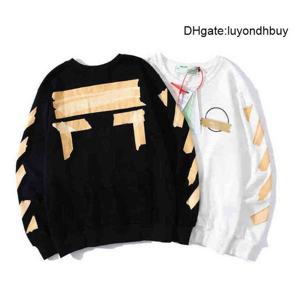 

mens classic luxury sweatshirts designer offs brand back print arrow x hoodies loose hip hop hoodie autumn winter women sweatshirt fi7t, Black
