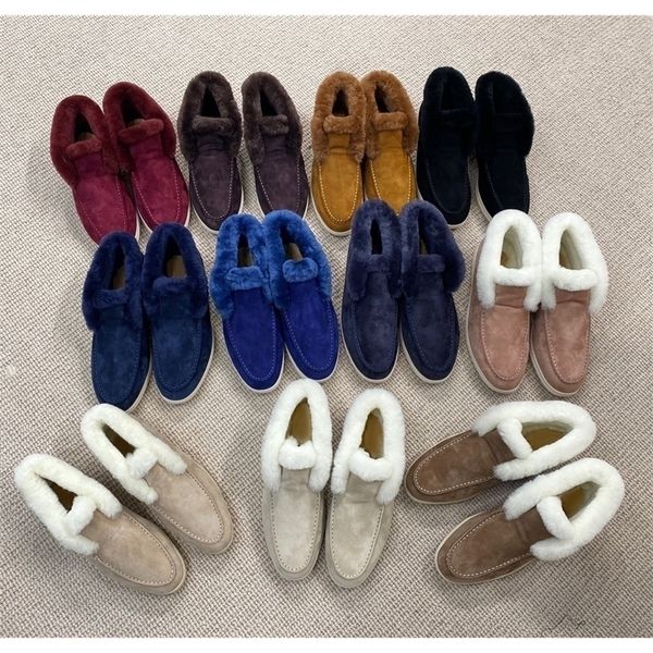 

boots loafers mens casual shoes womens wool snow boots short deer skin desert 220913, Black