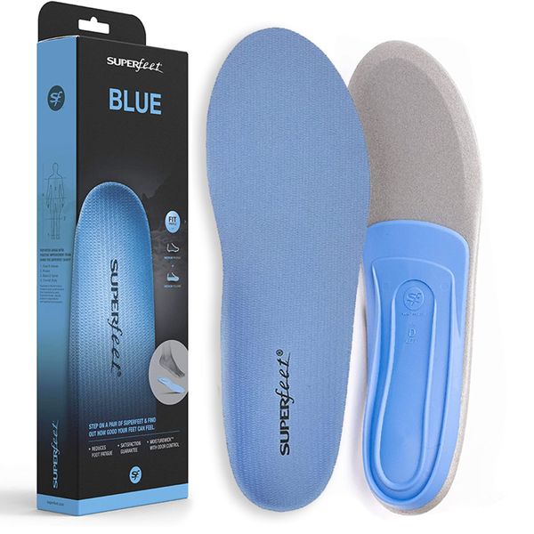 

superfeet blue professional-grade ortc shoe inserts for medium thickness and arch insole size 9.5-11 men / 10.5-12 women, White;pink