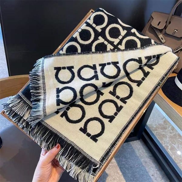 

scarves luxury brand winter scarf for women men warm pashmina blanket letter print large shawl wrap cashmere foulard long stole 220913, Blue;gray