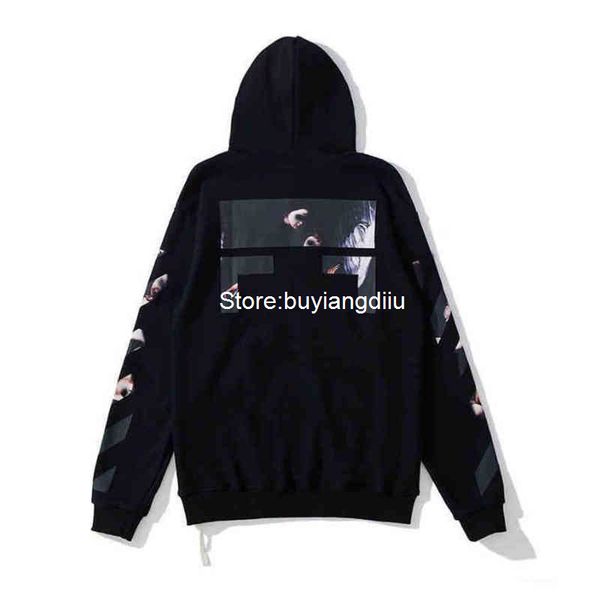 

designer luxury off classic religious paintings arrowhead stone hoodie high street couples of black white print men and women casual hooded