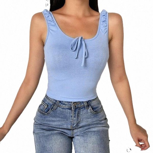 

women's tanks & camis women's tanks & camis women summer lace up tank vest camisoles fashion female solid color halter slim crop, White