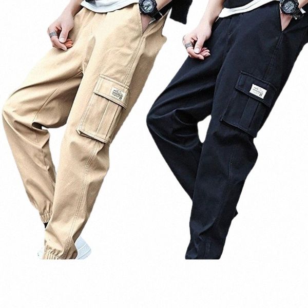 

men's pants men's pants icclek autumn and winter plus velvet thickening large size overalls casual harem mens joggers m2kn#, Black