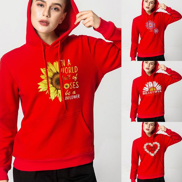 

women s hoodies sweatshirts clothing sets autumn and winter couple chrysanthemum printed youth women hoodie pullover 220913, Black