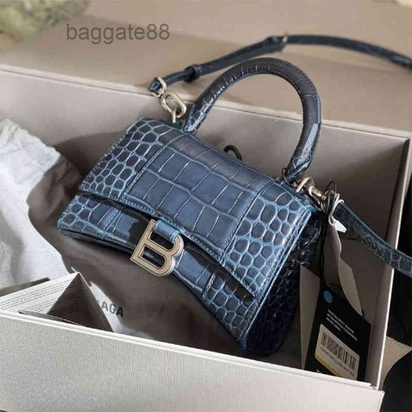 

bags r balencigass handbag hourglass bag 's family b bags 2022 hourglass leather handag crocodile paern one shoulder messenger 4w5y