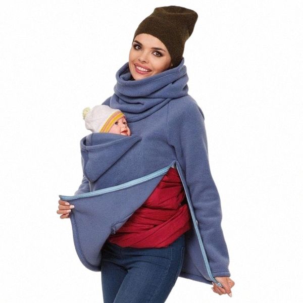 

women's hoodies & sweatshirts women's hoodies & sweatshirts malianna autumn winter casual 3 in 1 multifunctional mother kangaroo s, Black