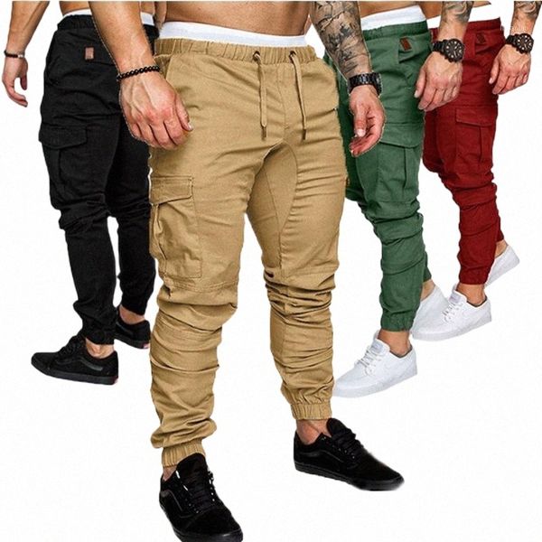 

men's pants men's pants fashion streetwear men cargo casual hip hop multi pockets outdoor sport joggers trousers pantalons pour ho, Black