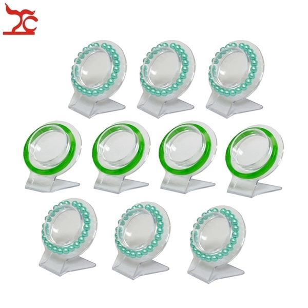 

jewelry boxes wholesale 10pcs clear bracelet display holder bangle organizer rack acrylic collar stand 220912, Black;white