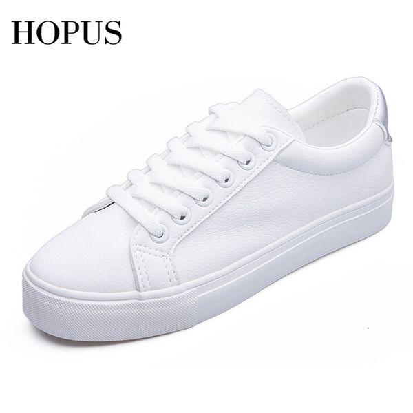 

dress shoes fashion women's vulcanize spring casual classic solid color pu leather women white sneakers 220913, Black