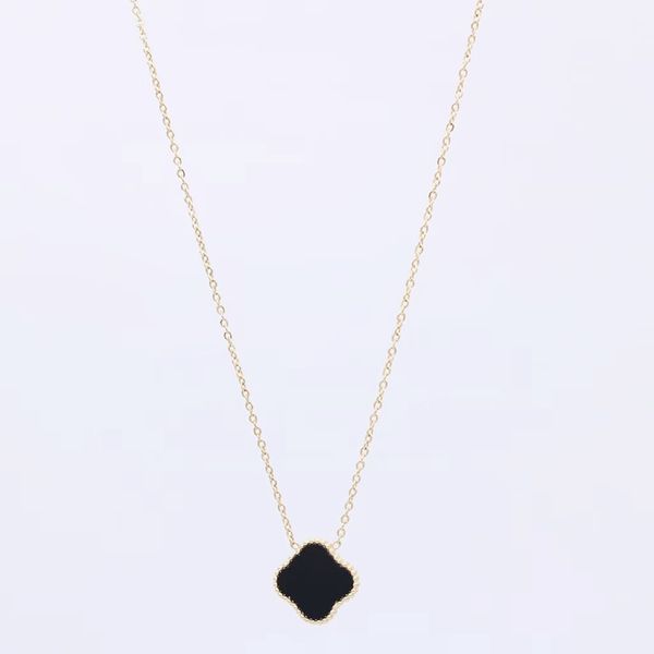 

18k gold 4 leaf grass necklace color pearl shell ladies pendant girl valentine's day christmas gift 316l stainless steel jewelry, Silver