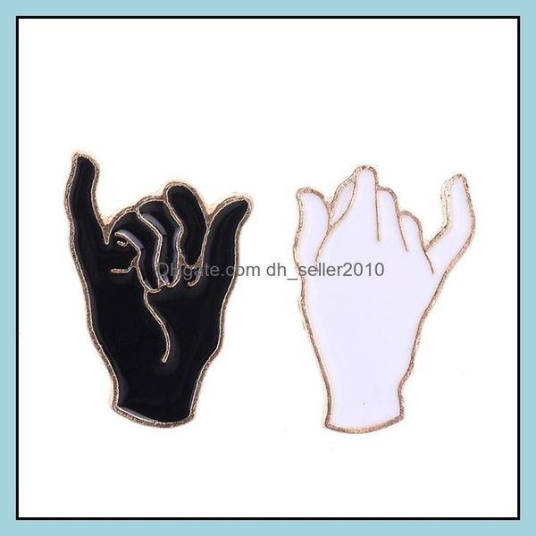 

pins brooches customized hook hands hard enamel brooches creative black and white cartoon jewelry for girlfriends couple custom bk p dh5nv, Gray