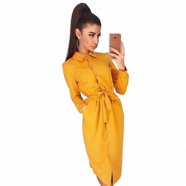 

casual dresses women shirt dress autumn winter long sleeve turn-down collar solid clothes fashion sashes slim elegant vestidos 08x8#, Black;gray