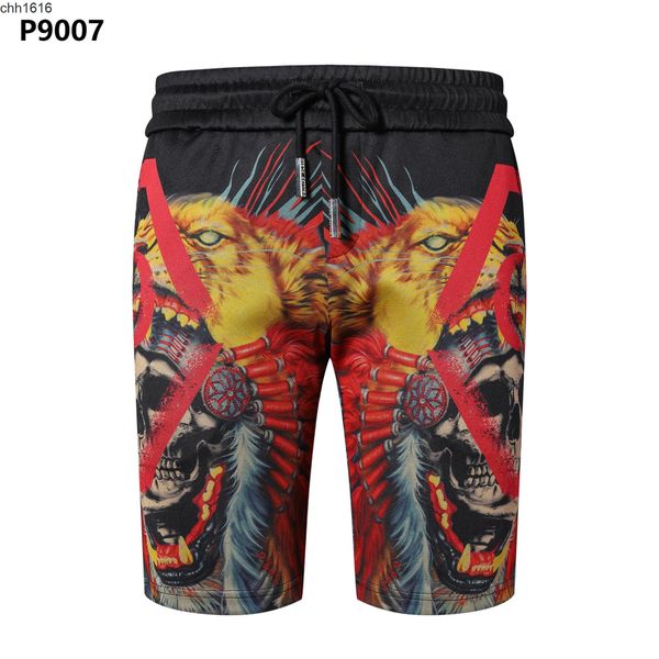 

plaine fashion brand summer shorts skull print casual pp shorts capris, White;black