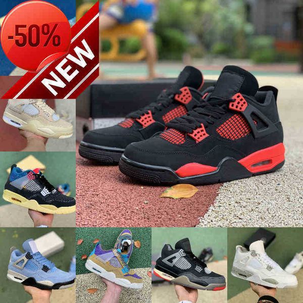 

university blue 4 4s basketball shoes mens women red thunder bred ow shimmer union taupe haze taupe haze university blue what, Black