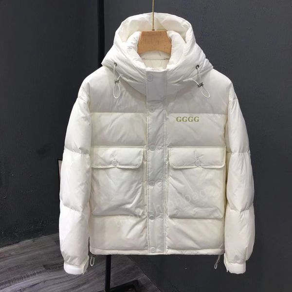 

winter goose down coat ens fashion parka waterproof windser advanced fabric thick doudoune with real wolf fur keep warm, Black