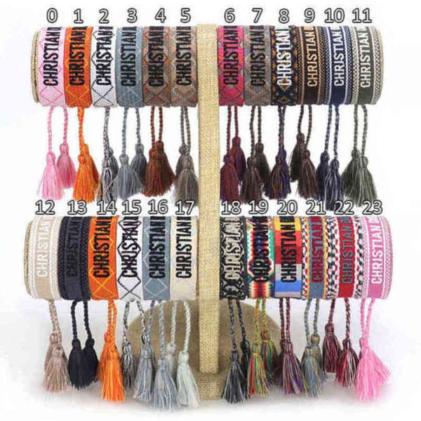 

luxury brand braided bracelet adjustable woven friendship bangle for womens mens designer letter embroidery rope bracelets jewelry gift code, Golden;silver