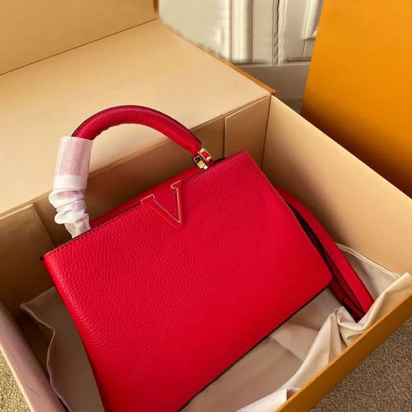 

solid color women capucines handbag tote bag crossbody bags l wallet removable shoulder strap full grain taurillon leather 27cm