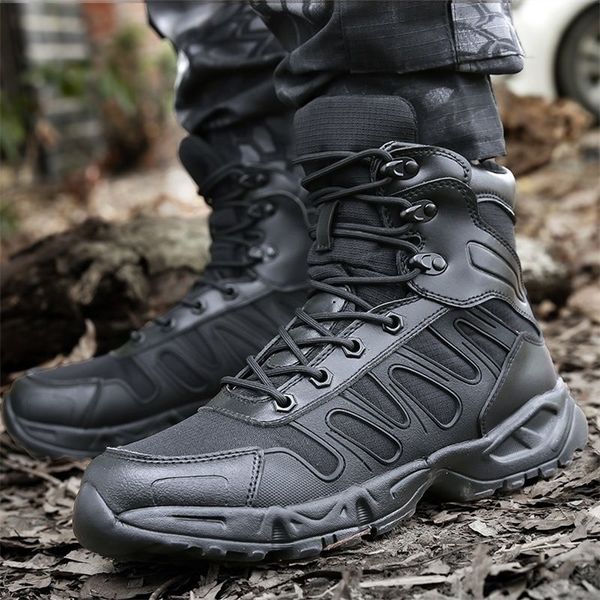 

boots lightweight army ankle men tactical military combat shoes breathable hiking trekking camping walking shoe man motorcycle 220913, Black