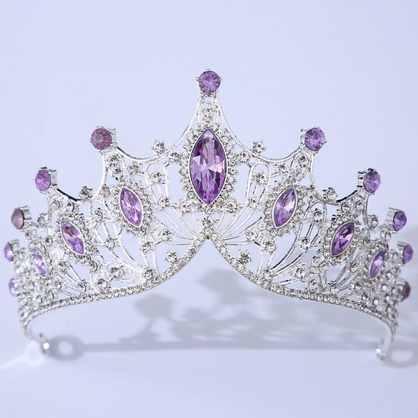 

crystal geometric crowns and tiaras vintage rhinestone tiara for women bride wedding hair accessories jewelry, White;golden