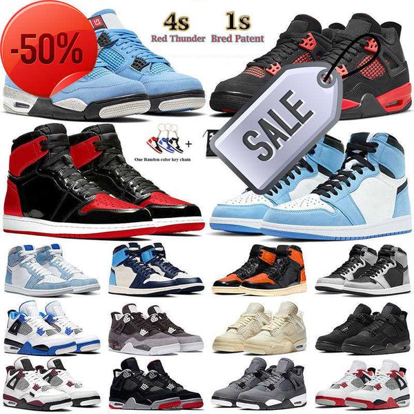 

2022 basketball shoes 4s jumpman 4 1s university blue obsidian bred patent unc dark mocha white oreo red thunder sail cool grey black cat