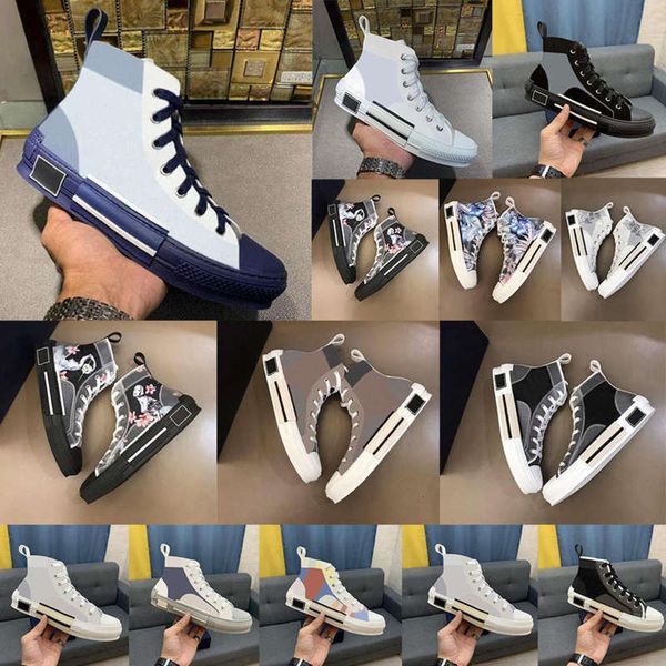 

boots shoes b23 designer sneakers obliques technical leather high low flowers platform outdoor casual vintage size 36-45, Black
