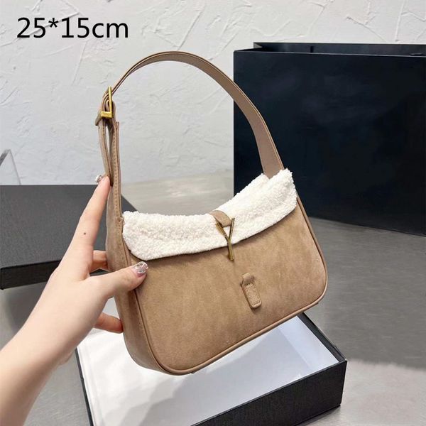 

winter furry le5a7 handbags shoulder bags designer bags luxury fur handbag woman tote bag woolen totes purses 5a quality