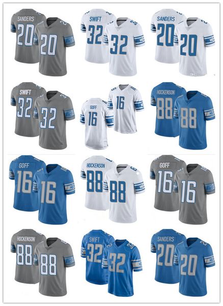 

jersey men youth women''detroit''lions''jersey 20 barry sanders 16 jared goff 23 jeff okudah 32 d'andre s, Black;red