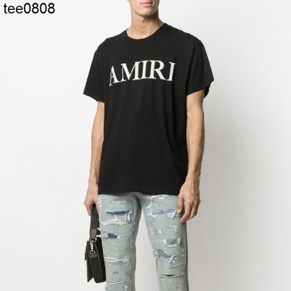

ins high street fashion brand amirs tee letter three dimensional foam printing short sleeve t-shirt street trend loose men's and women&, White;black