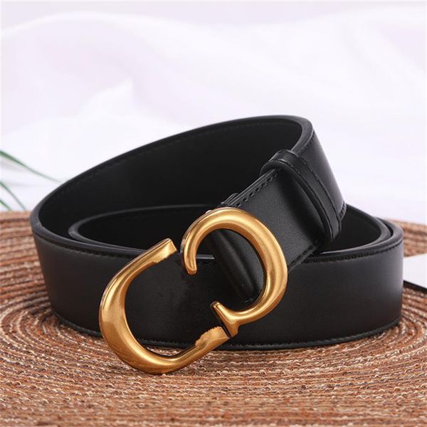 

2021 men's designer belts fashion leather black business belt for ladies gold buckles classic casual decorative with white box187t, Black;brown